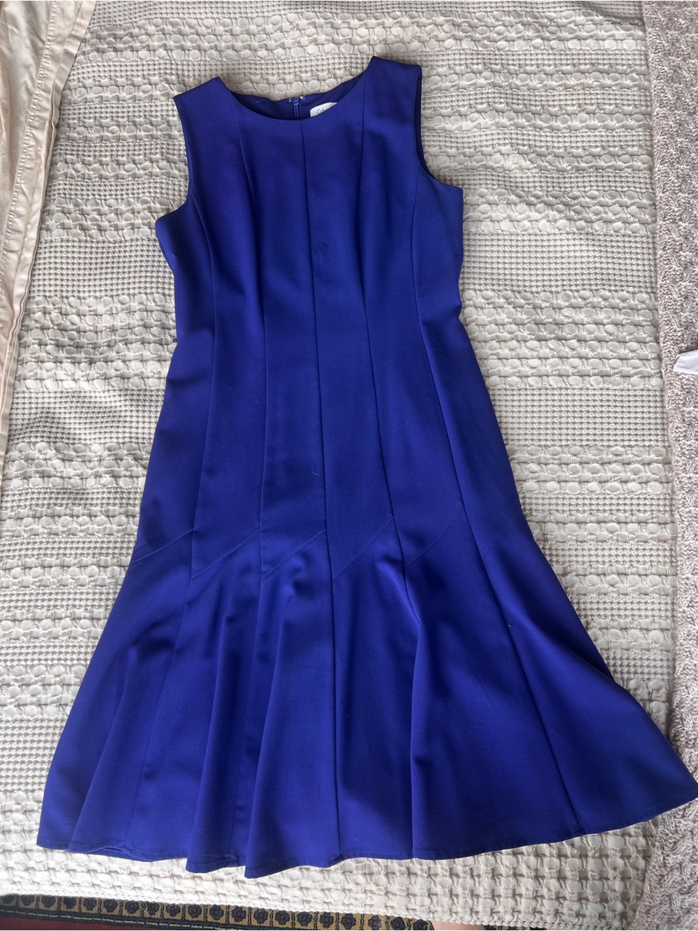 Calvin Klein Royal Blue Sleeveless Fit-and-Flare Dress